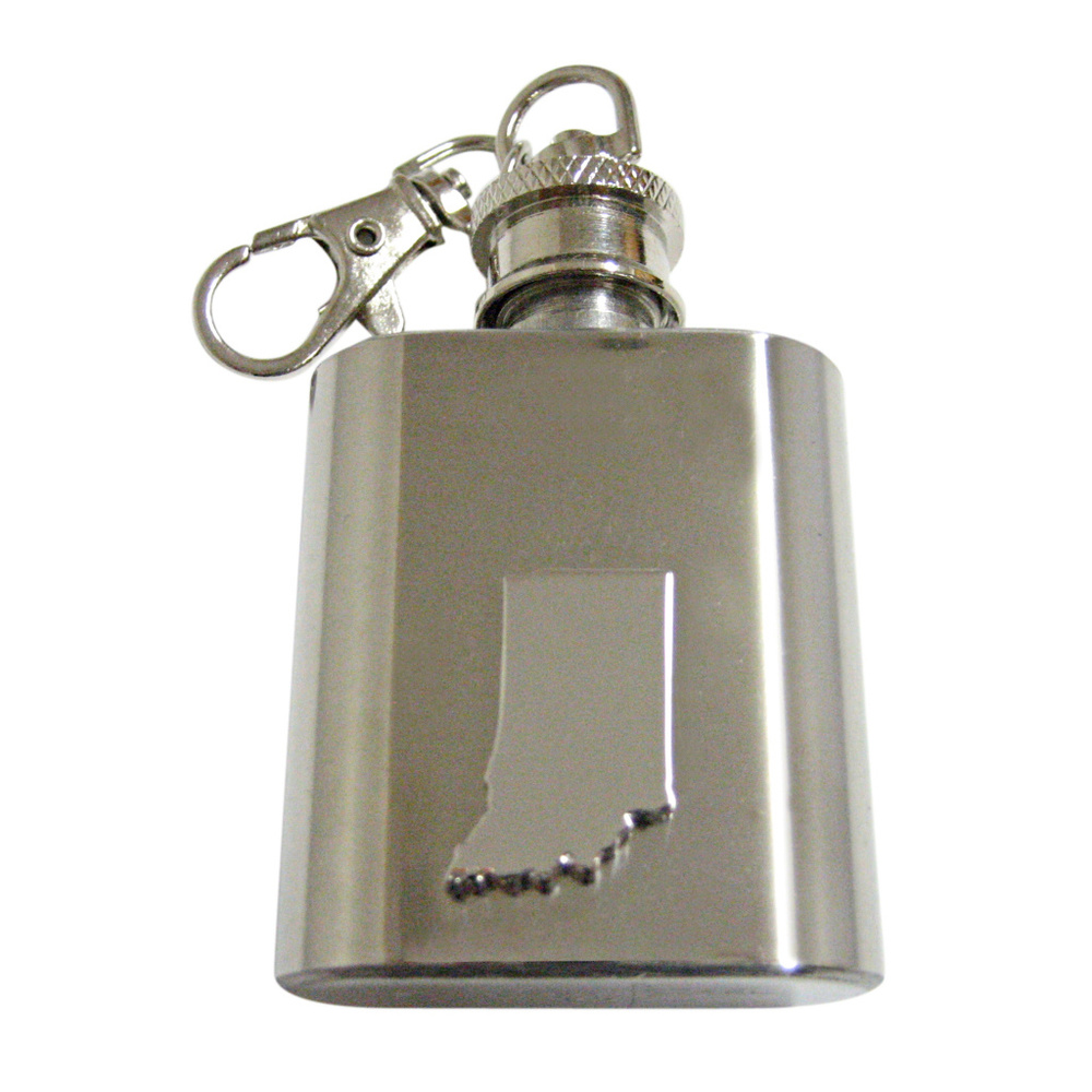 Indiana State Map Shape 1oz Keychain Flask - image 1